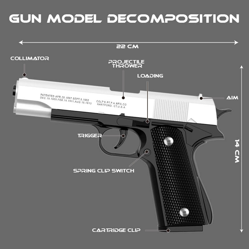 مسدس مسدس لعبة كولت M1911، غلا - مراجعة Catapult Launcher Toy وسعره